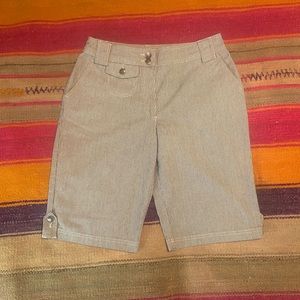Chico’s Striped Denim Bermuda Shorts Size 1 (8)